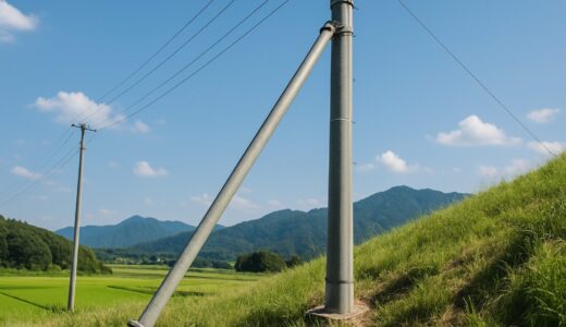電柱を支えるような「斜めの電柱みたいなやつ」ってなに？どんな意味があるの？