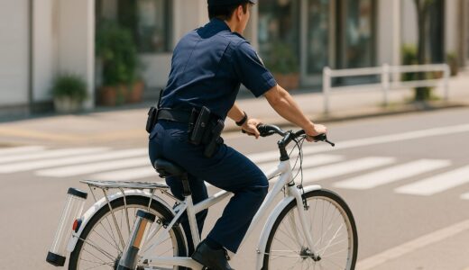 警官の自転車の左右についてる透明の筒みたいなやつってなに？